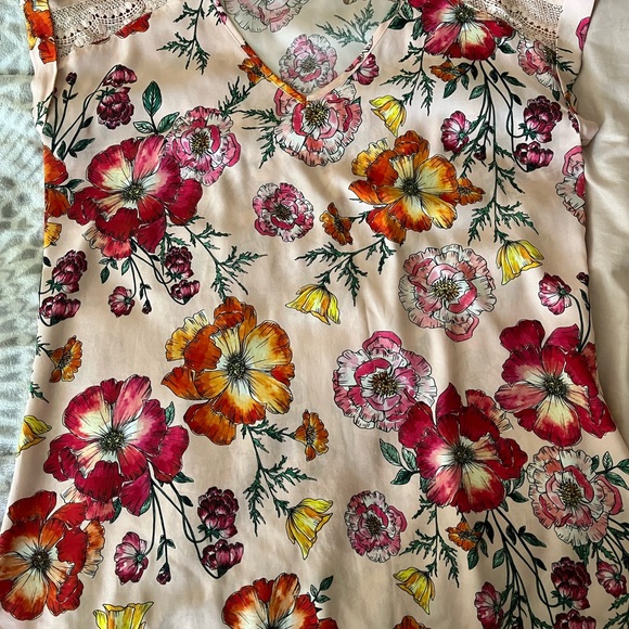 Express Peach floral blouse size Small - Picture 5 of 5